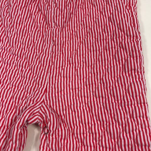 VINTAGE CANDY STRIPED QUILTED OVERALLS SIZE 12/18M - Picture 2 of 3